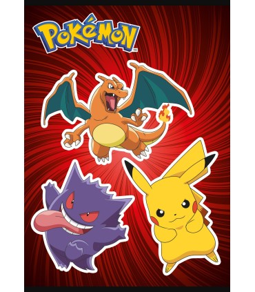 4 SZT. X ZESZYT A5, 16 KARTEK, W TRZY LINIE, POKEMON PIKACHU, KAŻDY INNY