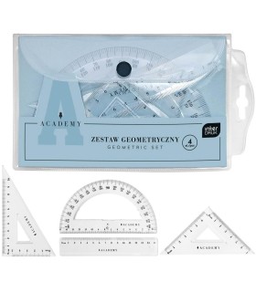 Zestaw geometryczny Interdruk Academy, 4 elementy, w etui
