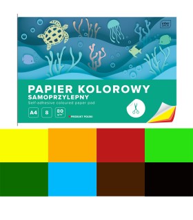 Wycinanka zeszyt A4 papierów kolorowych samoprzylepnych 8 kart REXUS  BENIAMIN