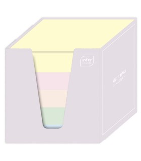 Kostka papierowa w kubiku kartonowym, Mix 5 kolorów , 9×9×9 cm, 900 szt., Interdruk