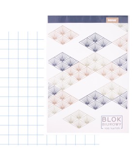 Blok biurowy A4 100 kartek, niebieska kratka, Beniamin / Rexus