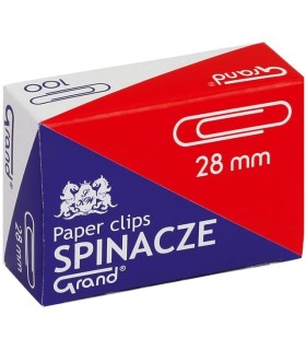 Spinacze biurowe okrągłe 28 mm „Grand” – 100 szt., metalowe, ocynkowane