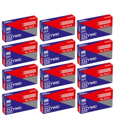 12x zszywki uniwersalne do zszywacza biurowego 24/6 – 1000 szt. – Grand.