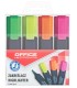 Zakreślacze fluorescencyjne, 1–5 mm, 4 sztuki, mix kolorów, OFFICE PRODUCTS