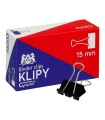 Klipy biurowe, klipsy do organizacji dokumentów, papieru,  15 mm (1/2”), 12 szt., Grand