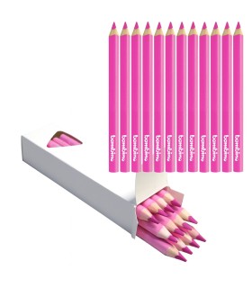 Kredki w drewnianej oprawie grube trójkątne 12 sztuk  Bambino różowe