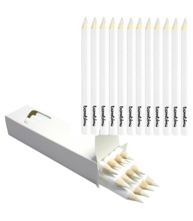 Kredki w drewnianej oprawie grube trójkątne 12 sztuk  Bambino białe