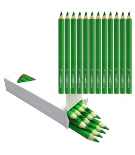 Kredki w drewnianej oprawie grube trójkątne 12 sztuk  Bambino ciemnozielone