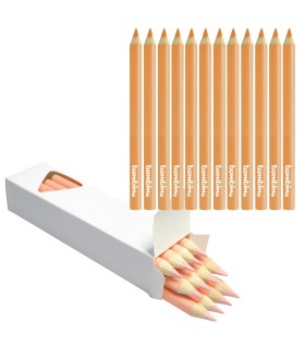 Kredki w drewnianej oprawie grube trójkątne 12 sztuk  Bambino cieliste