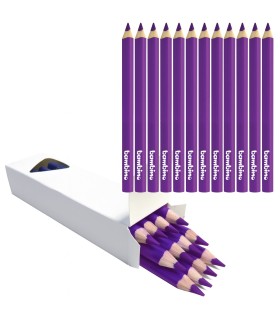 Kredki w drewnianej oprawie grube trójkątne 12 sztuk  Bambino fioletowe