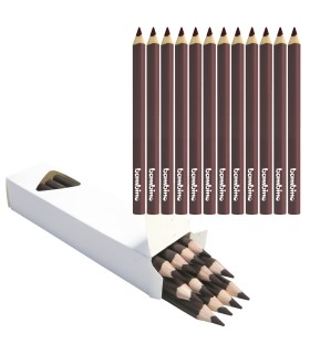 Kredki w drewnianej oprawie grube trójkątne 12 sztuk  Bambino brązowe
