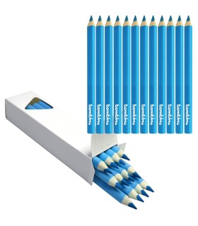 Kredki w drewnianej oprawie grube trójkątne 12 sztuk  Bambino niebieskie