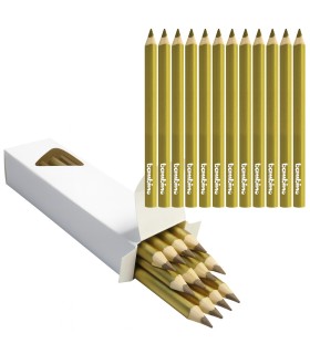 Kredki w drewnianej oprawie grube trójkątne 12 sztuk  Bambino złote