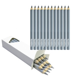 Kredki w drewnianej oprawie grube trójkątne 12 sztuk  Bambino srebrne