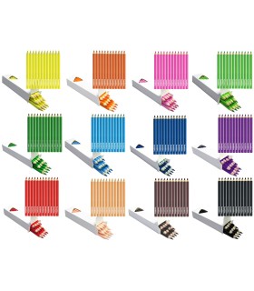 Zestaw 144 kredek Bambino: 12 kolorów x 12 kredek, grube trójkątne, w drewnianej oprawie