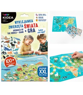 Wyklejanka KIDEA ZWIERZĘTA ŚWIATA Gdzie one żyją? + gra planszowa