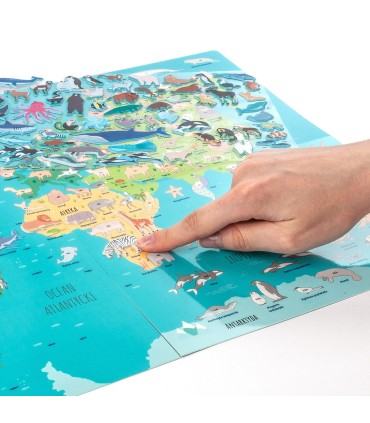 Wyklejanka KIDEA ZWIERZĘTA ŚWIATA Gdzie one żyją? + gra planszowa