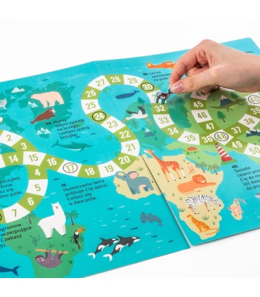 Wyklejanka KIDEA ZWIERZĘTA ŚWIATA Gdzie one żyją? + gra planszowa