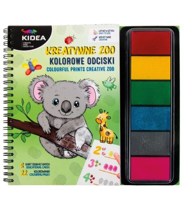 Zestaw kreatywny książeczka KIDEA KREATYWNE ZOO kolorowe odciski paluszkami
