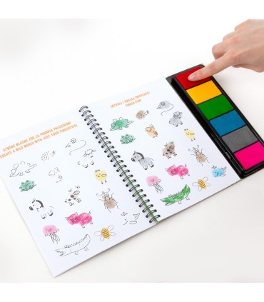 Zestaw kreatywny książeczka KIDEA KREATYWNE ZOO kolorowe odciski paluszkami