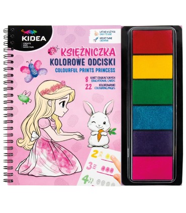 Zestaw kreatywny książeczka KIDEA KSIĘŻNICZKA kolorowe odciski paluszkami