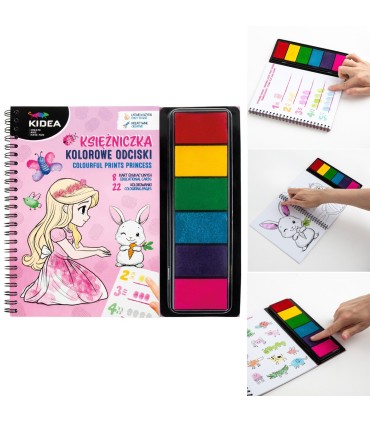 Zestaw kreatywny książeczka KIDEA KSIĘŻNICZKA kolorowe odciski paluszkami