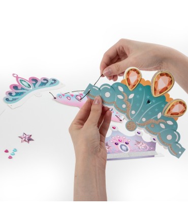 Zestaw kreatywny małej projektantki KIDEA KORONA KSIĘŻNICZKI 4 korony 100 naklejek