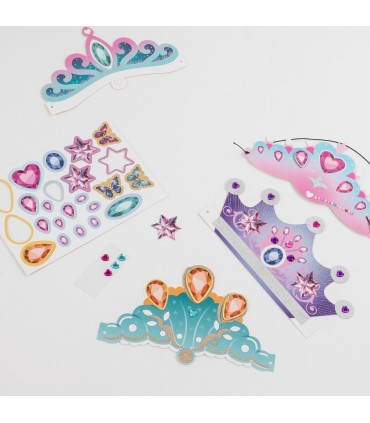 Zestaw kreatywny małej projektantki KIDEA KORONA KSIĘŻNICZKI 4 korony 100 naklejek