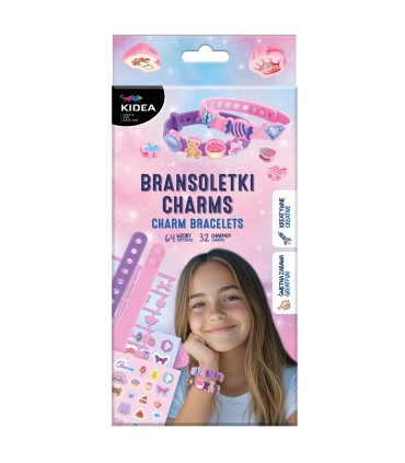 Zestaw kreatywny BRANSOLETKI CHARMS KIDEA 64 wzory, 32 charmsy