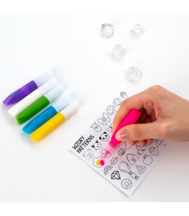 Zestaw kreatywny PIERŚCIONKI DO OZDABIANIA KIDEA 40 wzorów, 4 pierścionki