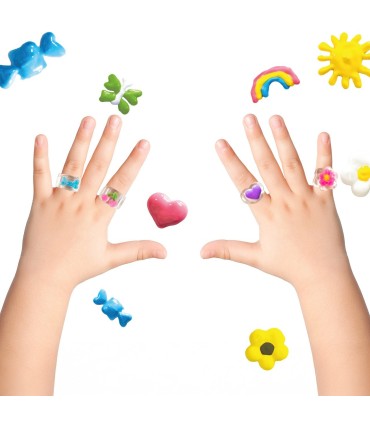 Zestaw kreatywny PIERŚCIONKI DO OZDABIANIA KIDEA 40 wzorów, 4 pierścionki