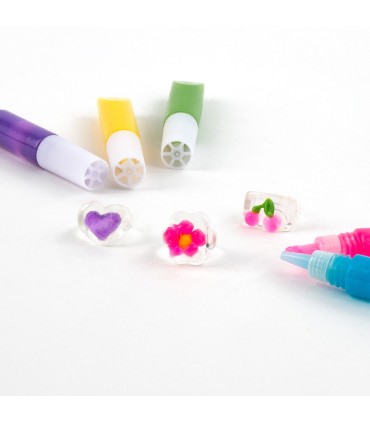 Zestaw kreatywny PIERŚCIONKI DO OZDABIANIA KIDEA 40 wzorów, 4 pierścionki