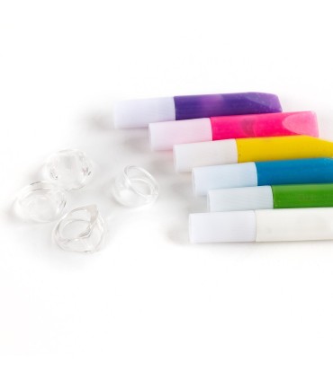 Zestaw kreatywny PIERŚCIONKI DO OZDABIANIA KIDEA 40 wzorów, 4 pierścionki