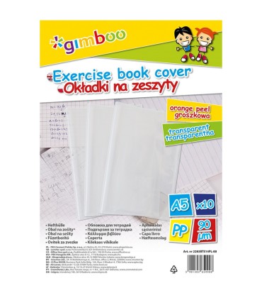 10 sztuk OKŁADKA A5 okładki PRZEZROCZYSTE na zeszyt książkę Gimboo