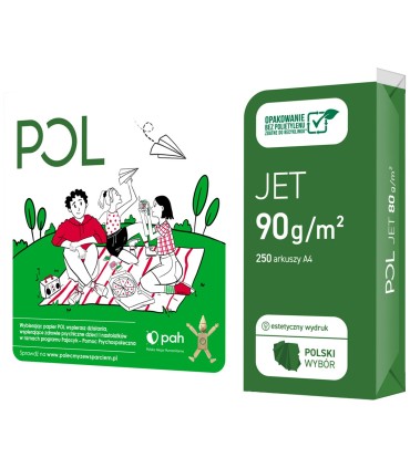 9x Papier biurowy ksero biały do drukarki POLSPEED A4 90g, klasa A, 166CIE, karton, 2250g arkuszy