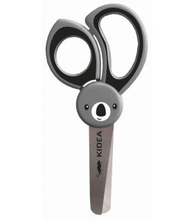 Nożyczki bezpieczne dla dzieci KIDEA zaokrąglone końcówki szare koala