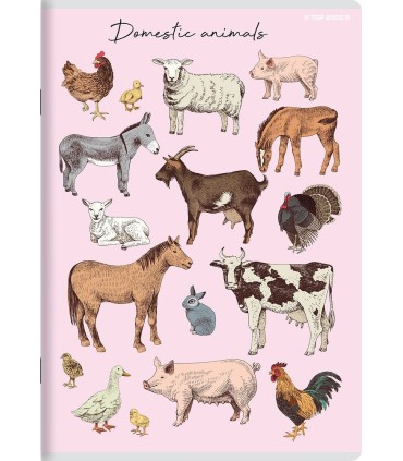 5x ZESZYT TOP 2000 A5 32 KARTKI POLIPROPYLEN ANIMALS KRATKA KAŻDY INNY