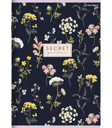 10 X ZESZYT TOP 2000 A5 32 KARTKI, KRATKA z MARGINESEM SECRET GARDEN