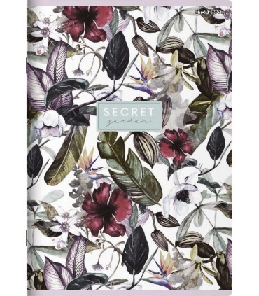 10 X ZESZYT TOP 2000 A5 32 KARTKI, KRATKA z MARGINESEM SECRET GARDEN