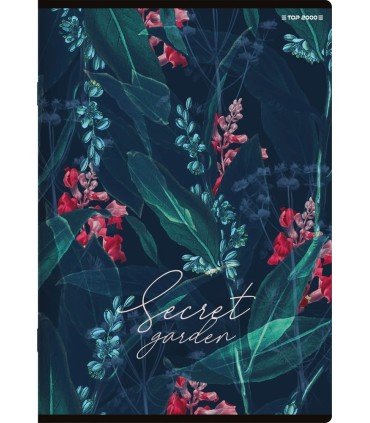 10 X ZESZYT TOP 2000 A5 32 KARTKI, KRATKA z MARGINESEM SECRET GARDEN