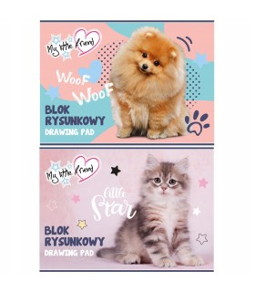 2 x blok rysunkowy A4 20 białych kartek, Unipap kotek i piesek każdy inny