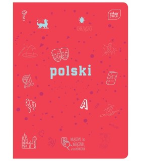ZESZYT A5 DO JĘZYKA POLSKIEGO, 60 KARTEK, LINIA, PRZYDATNE ŚCIĄGI