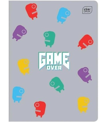 4 X ZESZYT A5, 32 KARTKI, TRZYLINIA, INTERDRUK GAME OVER