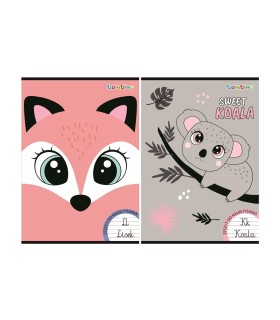 2 SZT. X ZESZYT A4 DO NAUKI PISANIA, 32 KARTKI, W TRZY LINIE, LISEK I KOALA