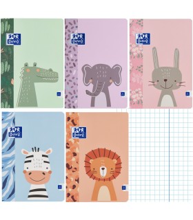 5x ZESZYT A4, 32 KARTKI, KRATKA, OXFORD ZWIERZAKI, KAŻDA OKŁADKA INNA