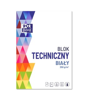 Blok techniczny biały A3 OXFORD 10 arkuszy 250g, bardzo gruby, odporny na przenikanie