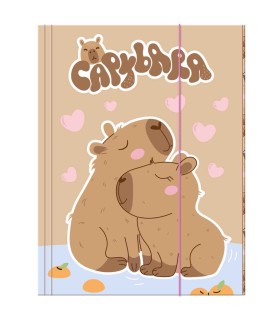 Teczka tekturowa z gumką A4 DERFORM BACKUP KAPIBARA