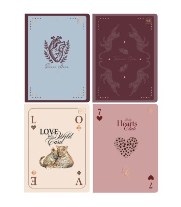 4 X ZESZYT A5, 60 KARTEK, KRATKA Z MARGINESEM, SATIN GOLD dla dziewczynki
