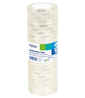 6 szt. x taśma biurowa szkolna przezroczysta transparentna GRAND 24 mm x 30 m