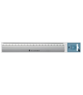Linijka aluminiowa Academy 20 cm metalowa do szkoły i biura, Interdruk